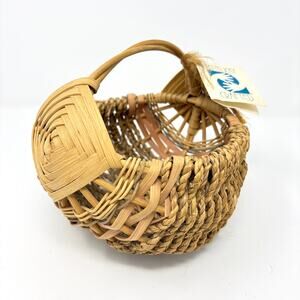 Vintage 1996 Signed REUEL ROMINES Kentucky Crafted 7" Buttocks Egg Basket Juried